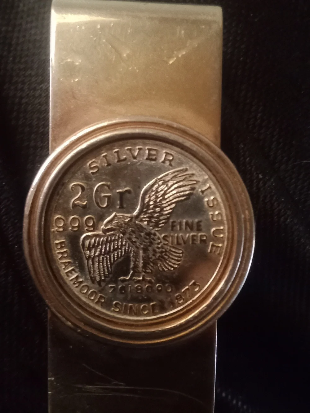 999. 2 GR Silver Eagle Money Clip - Silver Tone